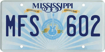 MS license plate MFS602
