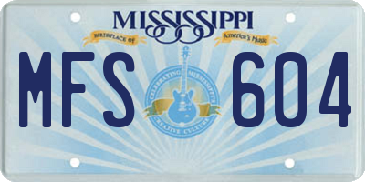MS license plate MFS604