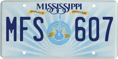MS license plate MFS607
