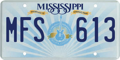 MS license plate MFS613