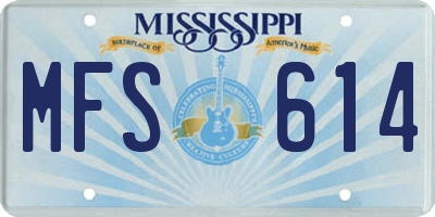 MS license plate MFS614