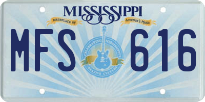 MS license plate MFS616