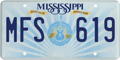 MS license plate MFS619