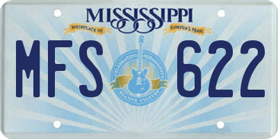 MS license plate MFS622