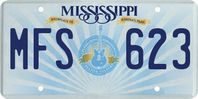 MS license plate MFS623