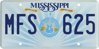 MS license plate MFS625