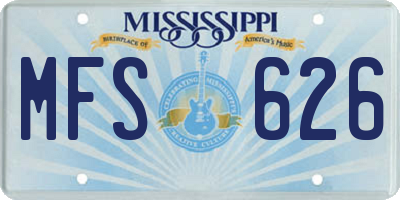 MS license plate MFS626