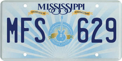 MS license plate MFS629