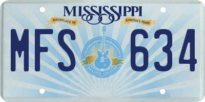 MS license plate MFS634