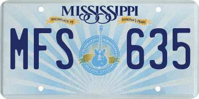 MS license plate MFS635