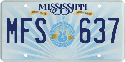MS license plate MFS637