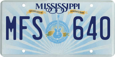 MS license plate MFS640