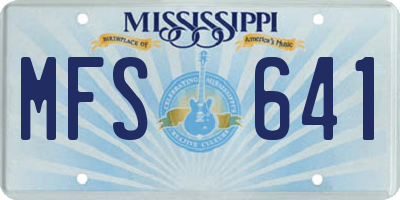 MS license plate MFS641