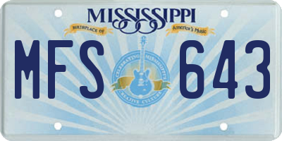 MS license plate MFS643