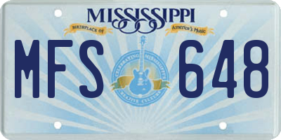 MS license plate MFS648