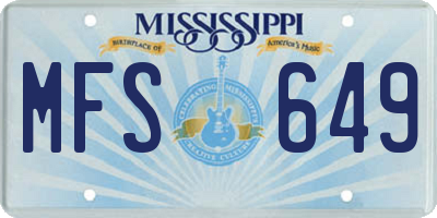 MS license plate MFS649
