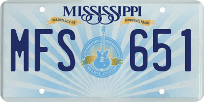 MS license plate MFS651