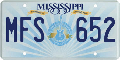 MS license plate MFS652