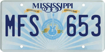 MS license plate MFS653