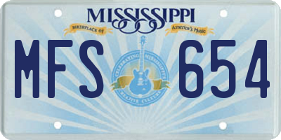 MS license plate MFS654