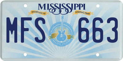 MS license plate MFS663