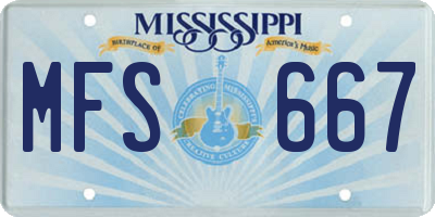 MS license plate MFS667