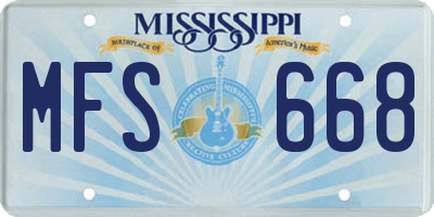 MS license plate MFS668
