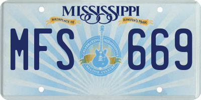 MS license plate MFS669