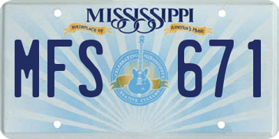 MS license plate MFS671