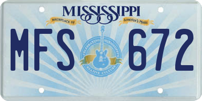 MS license plate MFS672
