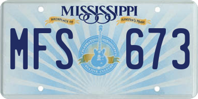 MS license plate MFS673