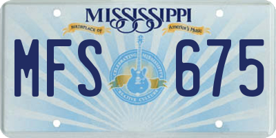 MS license plate MFS675