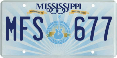 MS license plate MFS677