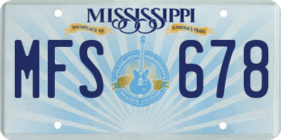 MS license plate MFS678