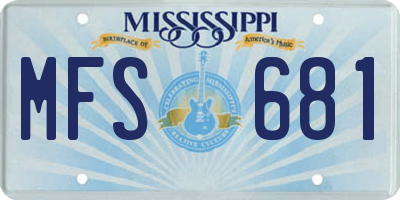 MS license plate MFS681