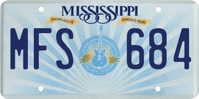 MS license plate MFS684
