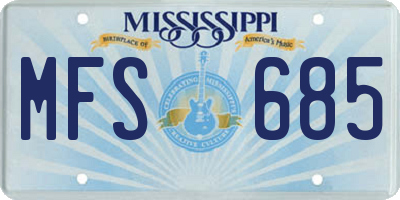 MS license plate MFS685