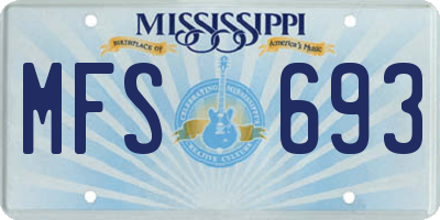 MS license plate MFS693