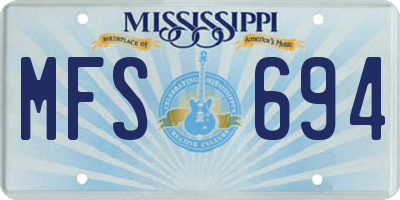 MS license plate MFS694