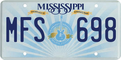 MS license plate MFS698