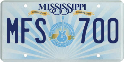 MS license plate MFS700