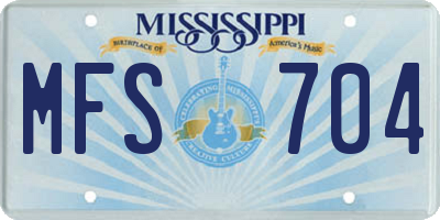 MS license plate MFS704