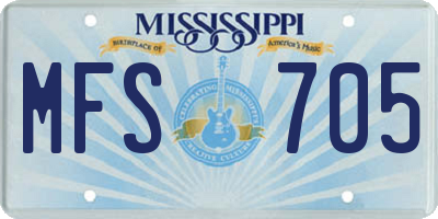MS license plate MFS705