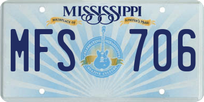 MS license plate MFS706