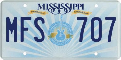 MS license plate MFS707