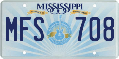 MS license plate MFS708