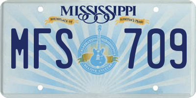 MS license plate MFS709