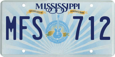 MS license plate MFS712