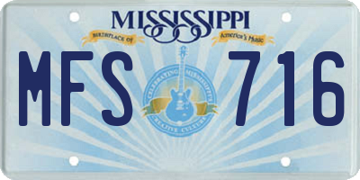 MS license plate MFS716
