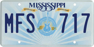 MS license plate MFS717